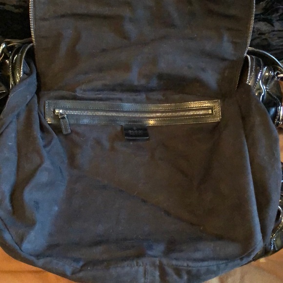 Gucci Icon Bit Black Iridescent Patent Bag - Picture 6 of 7